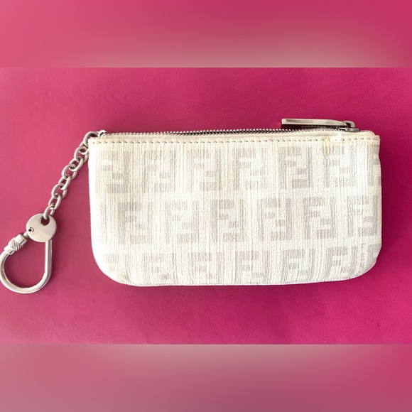 Fendi Handbags - Fendi white coin purse & key chain (authentic)
